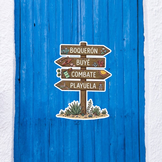 Beach Sign PR Sticker
